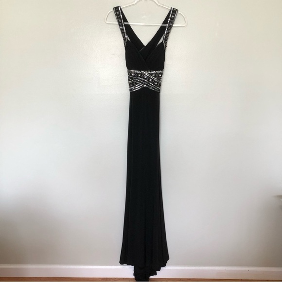 Hailey Logan for Adrianna Papell Prom Dress Beaded Black 3/4 - Picture 1 of 10